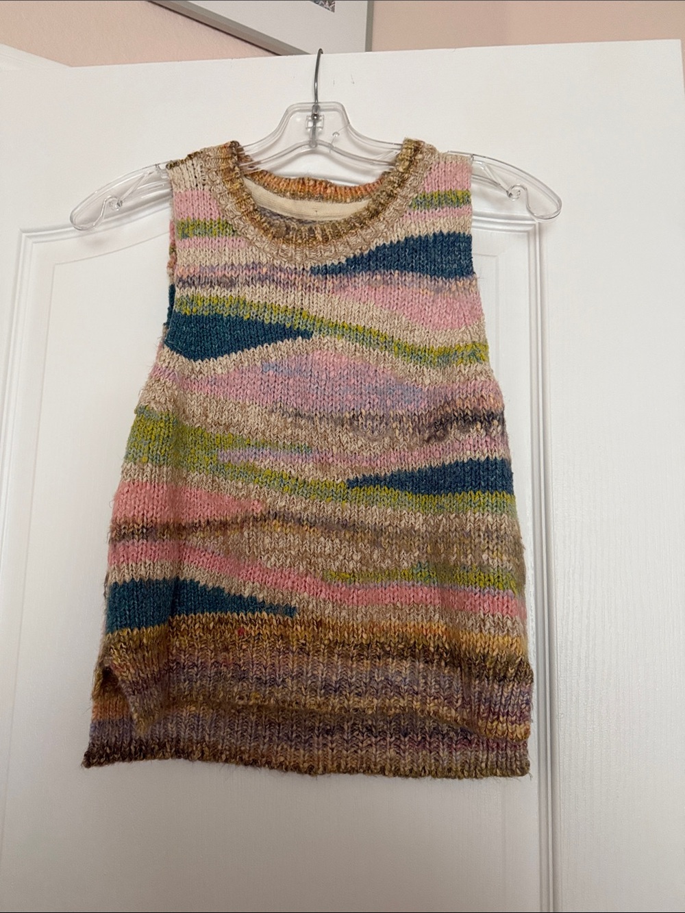 Anthropologie Pilcro Patterned
Sweater Vest multi-colored abstract stripe knit